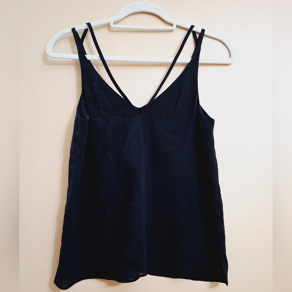 TOPSHOP Plunge V-Neck Black Strappy Spaghetti Strap Size 2 camisole Top - Picture 1 of 9